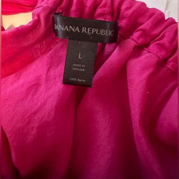 Banana Republic Women,s Fino Ramie Maxi Dress Dark Magenta Size L - Picture 4 of 8
